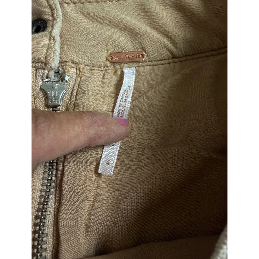 Free People Dust to Dust Crushed Velvet  Sz 4 Mini Skirt Camel Gold